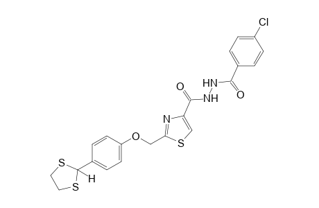 1-(p-chlorobenzoyl)-2-{{2-{{p-(1,3-dithiolan-2-yl)phenoxy]methyl}-4-thiazolyl}carbonyl}hydrazine