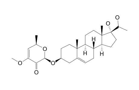 PERIPLOCOGENIN;3-BETA-O-(4',6'-DIDEOXY-3'-O-METHYL-DELTA(3')-D-2'-HEXOSULOSYL)-DELTA(5)-PREGNENE-17-ALPHA,20(S)-DIOL