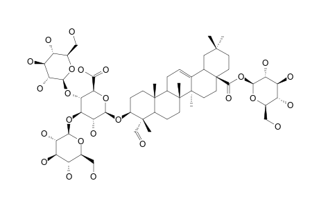 PSEUDOSTELLARINOSIDE-A;3-O-BETA-[GLUCOPYRANOSYL-(1->3)-[GLUCOPYRANOSYL-(1->4)]-GLUCURONOPYRANOSYL]-GYPSOGENIN-28-O-GLUCOPYRANOSYLESTER