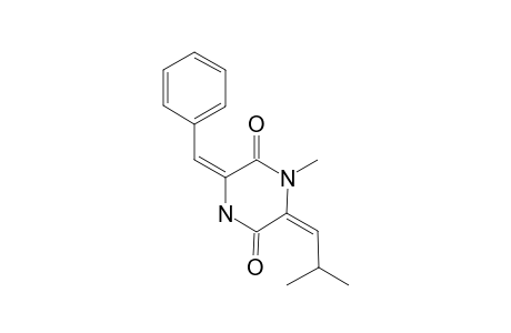 (3E,6E)-1-N-METHYL-3-BENZYLIDENE-6-ISOBUTYLIDENEPIPERAZINE-2,5-DIONE