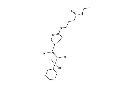 BUTYRIC ACID, 4-//4-/3-CYCLOHEXYL- 3-HYDROXYPROPENYL/-1-PYRROLIN-2-YL/- THIO/-, ETHYL ESTER, /PLUS,MINUS/-/E/-,