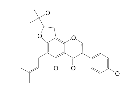 SENEGALENSIN;5,4'-DIHYDROXY-6-(3,3-DIMETHYLALLYL)-5-HYDROXYISOPROPYLDIHYDROFURANO-[2,3:7,8]-ISOFLAVONE