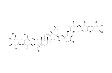 #5;TACACOSIDE-B3;3-O-BETA-D-GLUCOPYRANOSYL-(1->3)-BETA-D-GLUCOPYRANOSYL-2-BETA,3-BETA,23-TRIHYDROXY-OLEAN-12-EN-28-OIC-ACID-28-O-ALPHA-L-RHAMNOPYRANOSYL-(1->3)