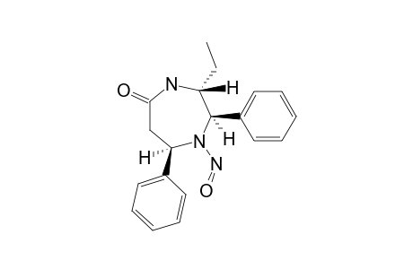 ANTI-T-3-ETHYL-1-NITROSO-R-2,C-7-DIPHENYLHEXAHYDRO-1,4-DIAZEPIN-5-ONE