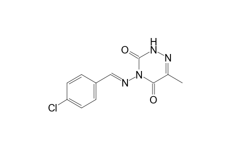 4-[(p-chlorobenzylidene)amino]-6-methyl-as-triazine-3,5(2H,4H)-dione