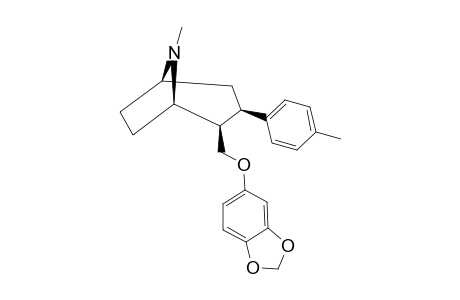 2-BETA-(3'',4''-(METHYLENEDIOXY)-PHENOXYMETHYL)-3-BETA-(4-METHYLPHENYL)-AZABICYCLO-[3.2.1]-OCTANE