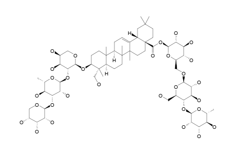 #4;3-O-BETA-D-RIBOPYRANOSYL-(1->3)-ALPHA-L-RHAMNOPYRANOSYL-(1->2)-ALPHA-L-ARABINOPYRANOSYL-HEDERAGENIN-28-ALPHA-L-RHAMNOPYRANOSYL-(1->4)-BETA-D-GLUCOPYRANOSYL-