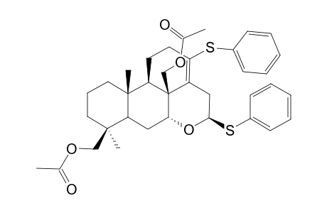 (4S,5S,7R,8R,9R,10S,16R)-4-BETA,20-DI-(ACETOXYMETHYL)-13,16-BETA-DI-(PHENYLTHIO)-21-NORPICRAS-13-ENE