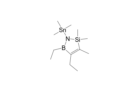 4,5-Diethyl-2,2,3-trimethyl-1-(trimethylstannyl)-2,5-dihydro-1H-1,2,5-azasilaborole