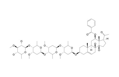 #-10;12-O-BENZOYLISOLINEOLON-3-O-BETA-D-THEVETOPYRANOSYL-(1->4)-BETA-D-CYMAROPYRANOSYL-(1->4)-BETA-D-CYMAROPYRANOSYL-(1->4)-BETA-D-CYMAROPYRANOSIDE