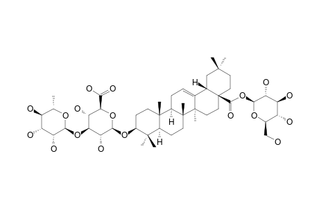 3-O-ALPHA-L-RHAMNOPYRANOSYL-(1->3)-BETA-D-GLUCURONOPYRANOSYL-28-O-BETA-D-GLUCOPYRANOSYL-OLEANOLIC-ACID