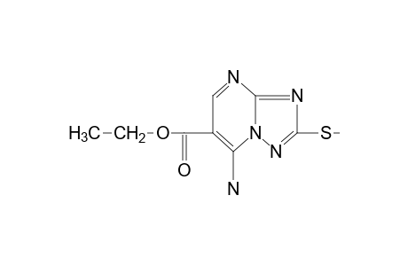 7-amino-2-(methylthio)-s-triazolo[1,5-a]pyrimidine-6-carboxylic acid, ethyl ester