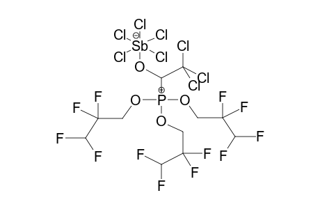 TRIS(2,2,3,3-TETRAFLUOROPROPOXY)(2,2,2-TRICHLORO-1-PENTACHLOROANTIMONYLOXYETHYL)PHOSPHONIUM BETAINE