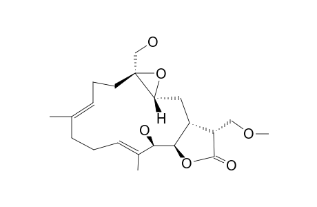 DURUMOLIDE-M;[1R*,3R*,4S*,13R*,14R*,15R*,(7E),(11E)]-13,18-DIHYDROXY-17-METHOXY-3,4-EPOXY-CEMBRA-7,11-DIEN-16,14-OLIDE