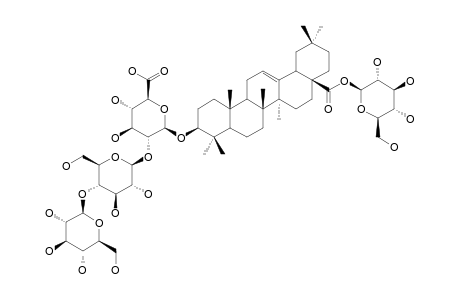 POLYSCIASAPONIN-P1;3-O-BETA-[GLUCOPYRANOSYL-(1->4)-GLUCOPYRANOSYL-(1->2)-GLUCURONOPYRANOSYL]-OLEANOLIC-ACID-28-O-GLUCOPYRANOSYLESTER