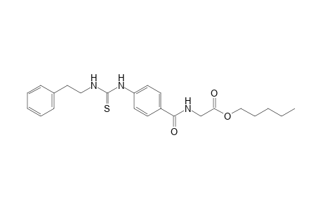 p-(3-phenethyl-2-thioureido)hippuric acid, pentyl ester