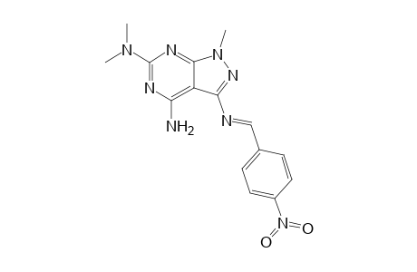 4-AMINO-6-DIMETHYLAMINO-3-(4-NITROPHENYL)-AZOMETHINO-1-METHYLPYRAZOLO-[3,4-D]-PYRIMIDINE