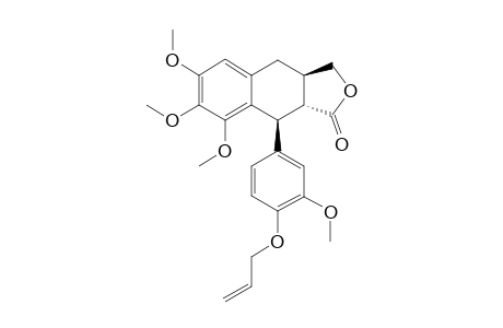 (+/-)-(3A-R,9-S,9A-R)-9-(4-ALLYLOXY-3-METHOXYPHENYL)-6,7,8-TRIMETHOXY-3A,4,9,9A-TETRAHYDRONAPHTHO-[2.3-C]-FURAN-1-(3-H)-ONE