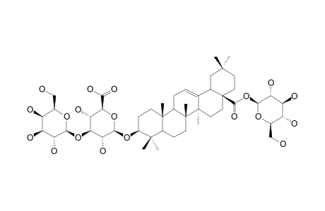 SAPONIN-3;3-O-BETA-[GALACTOPYRANOSYL-(1->3)-GLUCURONOPYRANOSYL]-OLEANOLIC-ACID-28-O-GLUCOPYRANOSYLESTER