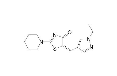 (5E)-5-[(1-ethyl-1H-pyrazol-4-yl)methylene]-2-(1-piperidinyl)-1,3-thiazol-4(5H)-one