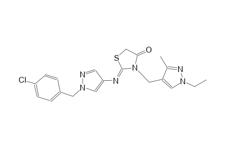 (2Z)-2-{[1-(4-chlorobenzyl)-1H-pyrazol-4-yl]imino}-3-[(1-ethyl-3-methyl-1H-pyrazol-4-yl)methyl]-1,3-thiazolidin-4-one