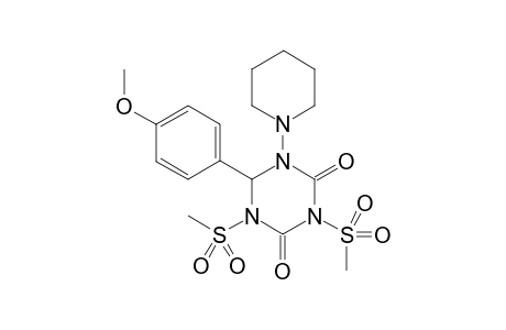 6-(4-Methoxy-phenyl)-1,3-bis(methylsulfonyl)-5-piperidino-hexahydro-1,3,5-triazine-2,4-dione