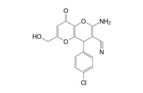 Pyrano[3,2-b]pyran-3-carbonitrile, 2-amino-4-(4-chlorophenyl)-4,8-dihydro-6-(hydroxymethyl)-8-oxo-