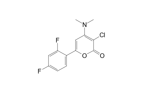 3-chloro-6-(2,4-difluorophenyl)-4-(dimethylamino)-2H-pyran-2-one