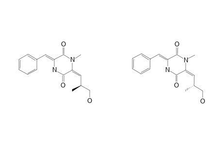 #1+#2;MIXTURE;(3Z,6E)-1-N-METHYL-3-BENZYLIDENE-6-(2S-METHYL-3-HYDROXYPROPYLIDENE)-PIPERAZINE-2,5-DIONE+(3Z,6E)-1-N-METHYL-3-BENZYLIDENE-6-(2R-METHYL-3-HYDROXPR