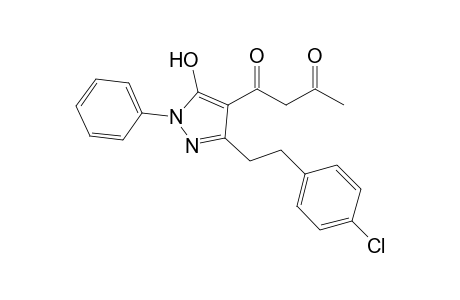 4-(Acetylacetyl)-5-hydroxy-3-(4'-chlorophenethyl)-1-phenylpyrazole