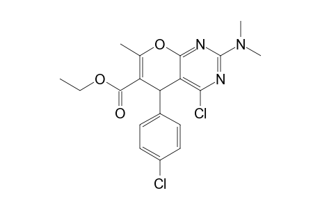 4-Chloro-5-(4-chlorophenyl)-2-(dimethylamino)-7-methyl-5H-pyrano[2,3-d]pyrimidine-6-carboxylic acid ethyl ester