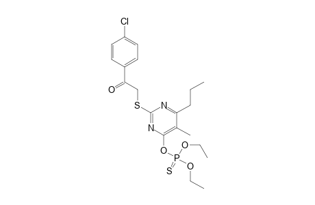 4'-chloro-2-[(4-hydroxy-5-methyl-6-propyl-2-pyrimidinyl)thio]acetophenone, O-ester with O,O-diethyl phosphorothioate