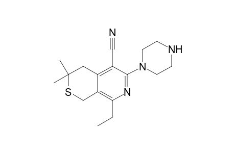 1H-Thiopyrano[3,4-c]pyridine-5-carbonitrile, 8-ethyl-3,3-dimethyl-6-piperazin-1-yl-3,4-dihydro-