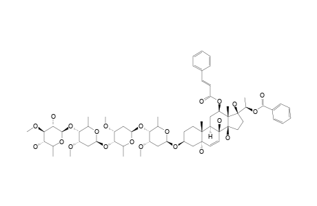 #16;20-O-BENZOYL-12-O-E-CINNAMOYL-3-BETA,5-ALPHA,8-BETA,12-BETA,14-BETA,17-BETA,20-HEPTAHYDROXY-20S-PREGN-6-ENE-3-O-BETA-D-THEVETOPYRANOSYL-(1->4)-BETA-