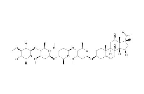 15-BETA-HYDROXYLINEOLON-3-O-BETA-D-THEVETOPYRANOSYL-(1->4)-BETA-D-OLEANDROPYRANOSYL-(1->4)-BETA-D-CYMAROPYRANOSYL-(1->4)-BETA-D-CYMAROPYRANO