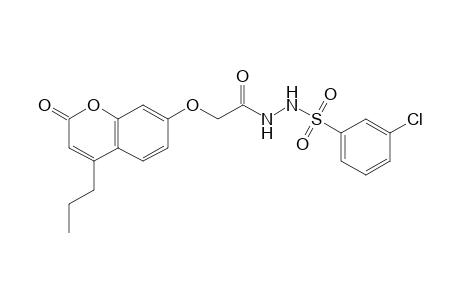 1-[(m-chlorophenyl)sulfonyl]-2-{[(2-oxo-4-propyl-2H-benzopyran-7-yl)oxy]acetyl}hydrazine