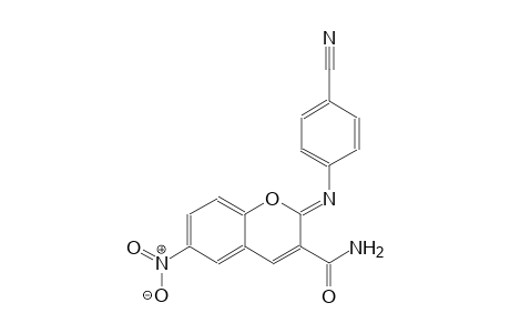 (2Z)-2-[(4-cyanophenyl)imino]-6-nitro-2H-chromene-3-carboxamide