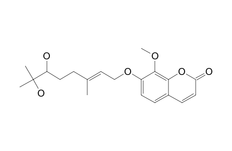 SCHINIDIOL;7-(6',7'-DIHYDROXY-3',7'-DIMETHYL-2'-OCTENYL)-OXY-8-METHOXY-COUMARIN