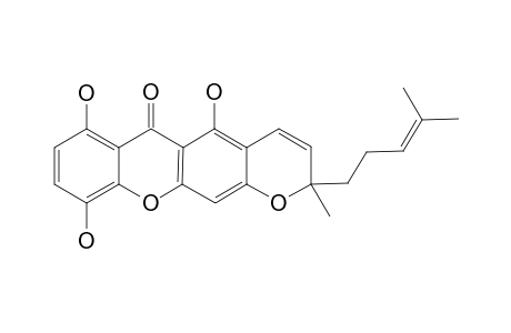 SMEATHXANTHONE_B;5,7,10-TRIHYDROXY-2-METHYL-2-(4-METHYLPENT-3-ENYL)-[2-H,6-H]-PYRANO-[3-2-B]-XANTHEN-6-ONE