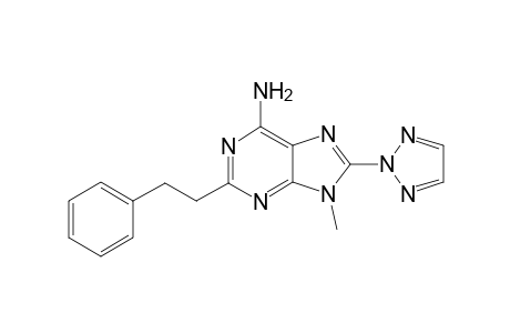 {2-Phenethyl-9-methyl-8-[(1,2,3)-triazol-2'-yl]-9H-purin-6'-yl}-amine