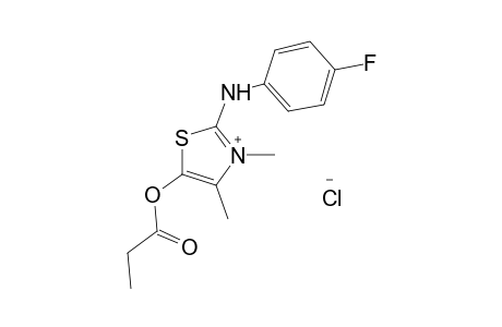 3,4-dimethyl-2-(p-fluoroanilino)-5-hydroxythiazolium chloride, propionate(ester)