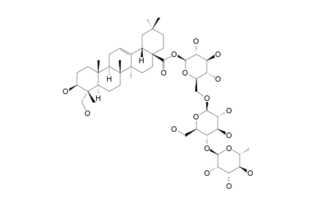 PULSATILOSIDE-C;HEDERAGENIN-28-O-ALPHA-L-RHAMNOPYRANOSYL-(1->4)-BETA-D-GLUCOPYRANOSYL-(1->6)-BETA-D-GLUCOPYRANOSIDE