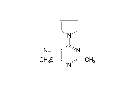 2-methyl-6-(methylthio)-4-(pyrrol-1-yl)-5-pyrimidinecarbonitrile