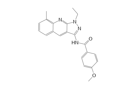 N-(1-ethyl-8-methyl-1H-pyrazolo[3,4-b]quinolin-3-yl)-4-methoxybenzamide