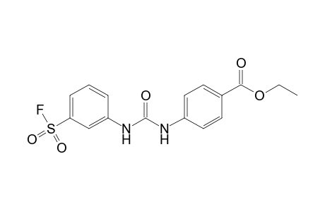 p-{3-[m-(fluorosulfonyl)phenyl]ureido}benzoic acid, ethyl ester