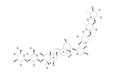 #3;3-O-BETA-D-GLUCOPYRANOSYL-(1->3)-BETA-D-GLUCOPYRANOSYL-2-BETA,3-BETA,6-BETA,16-ALPHA,23-PENTAHYDROXY-OLEAN-12-EN-28-OIC-ACID-28-O-ALPHA-L-RHAMNOPYRANOPYRANO