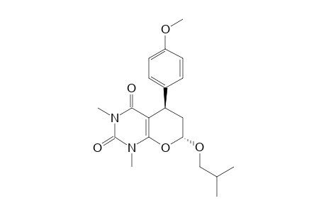 TRANS-(5RS,7RS)-1,5,6,7-TETRAHYDRO-7-ISOBUTOXY-5-(4-METHOXYPHENYL)-1,3-DIMETHYL-2H-PYRANO-[2,3-D]-PYRIMIDINE-2,4(3H)-DIONE