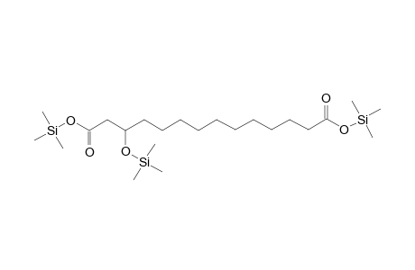 Tetradecanedioic acid <3-hydroxy->, tri-TMS