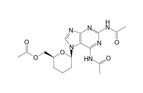 2-(2,6-Di(acetylamino)-9H-purin-9-yl)-6-O-acetyl-1,5-anhydro-2,3,4-trideoxy-D-threo-hexitol