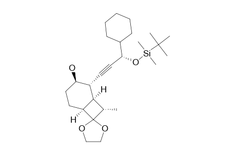 (3'S,1R,2R,3S,6R)-SPIRO-[2-[3'-[(TERT.-BUTYLDIMETHYLSILYL)-OXY]-3'-CYClOHEXYLPROP-1'-YNYL]-3-HYDROXY-8-EXO-METHYLBICYClO-[4.2.0]-OCTANE-7,2''-(1'',3''-DIOXOLANE)]